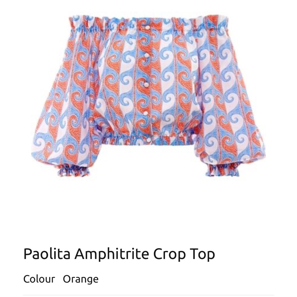 Paolita Orange Amphitrite Crop Top